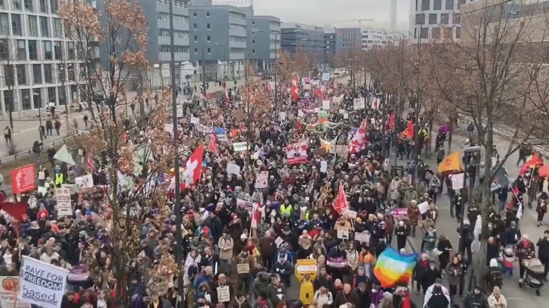 ANTI Corona PROTEST Switzerland, Zurich 20.11.2021 - NO to pass and no to mandatory vaccine