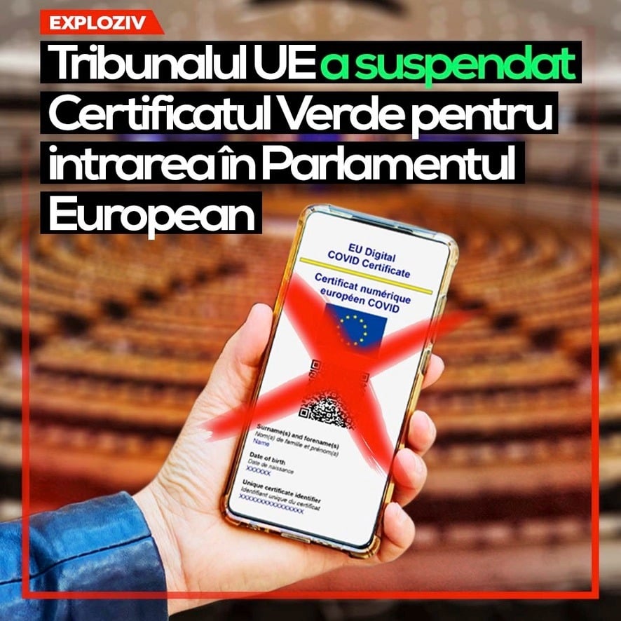 Eurodeputatul Cristian Terheș, anunț de ultimă oră: Tribunalul UE a suspendat temporar aplicarea Certificatului Verde ca și condiție pentru intrarea în Parlamentul European | ActiveNews