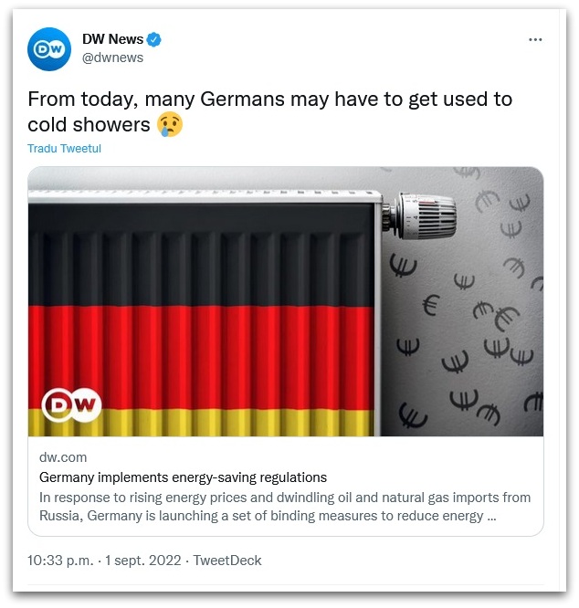 BEZNĂ ȘI FRIG. O gură bună de comunism pentru „motorul” franco-german al UE: Deutsche Welle recomandă dușuri reci nemților, Macron le stinge lumina francezilor | ActiveNews