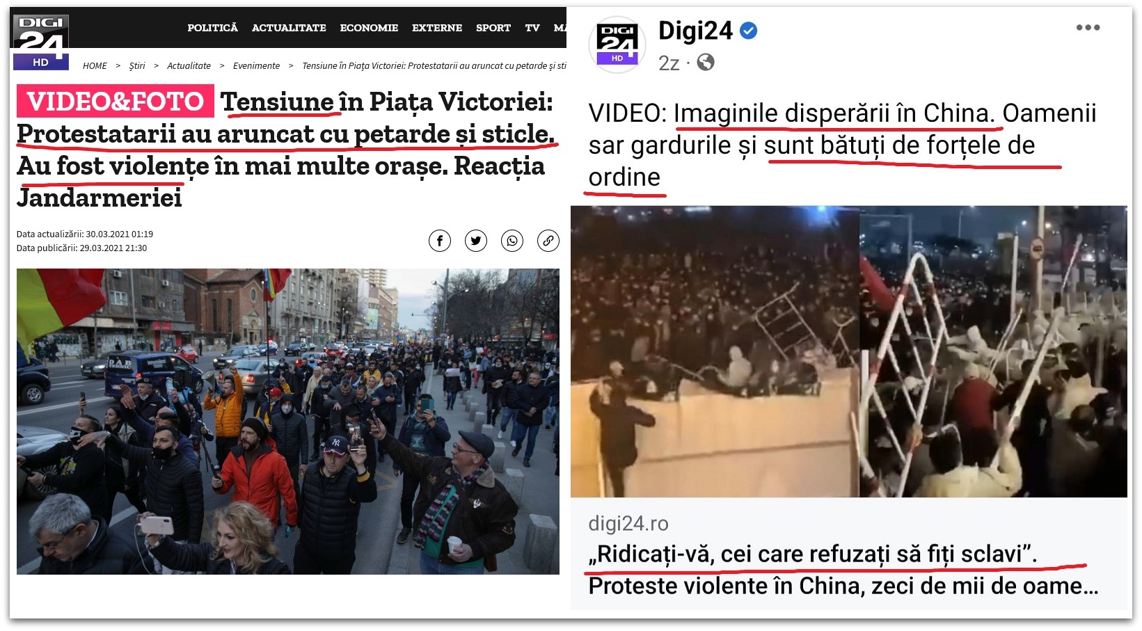 Dezgustătoarea mass media susținătoare a protestelor din China este aceeași care înfiera luptătorii pentru libertate din România sau alte colțuri ale lumii. Mesaj de pe Facebook: NU VĂ UITĂM, JIGODIILOR! Capturi FOTO | ActiveNews