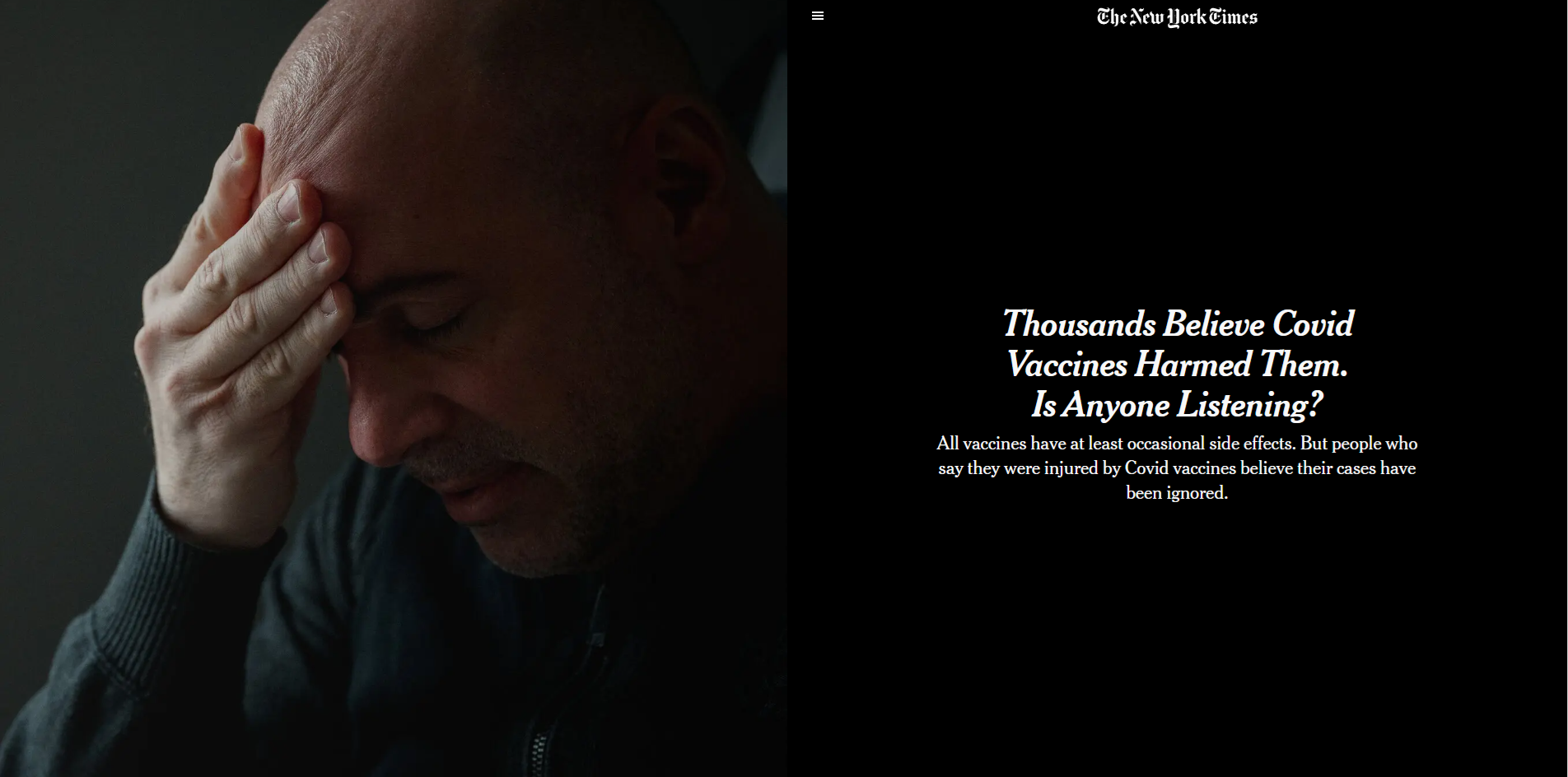 BOMBĂ ÎN SUA: New York Times a scris un articol despre victimele vaccinului anticovid: ”Mii de oameni răniți. Îi ascultă cineva?” | ActiveNews