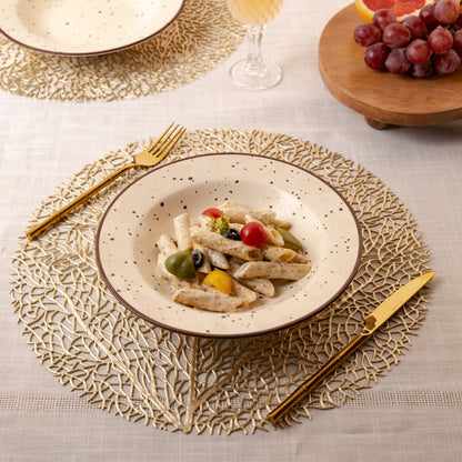 Stylish Brown Pasta Plate for Modern Tables