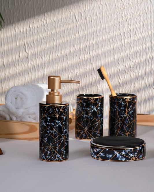 Luxurious Black Bath Set for a Trendy Bathroom Makeover